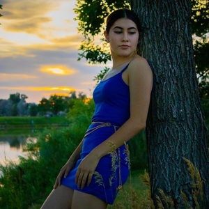 Royal blue mini dress